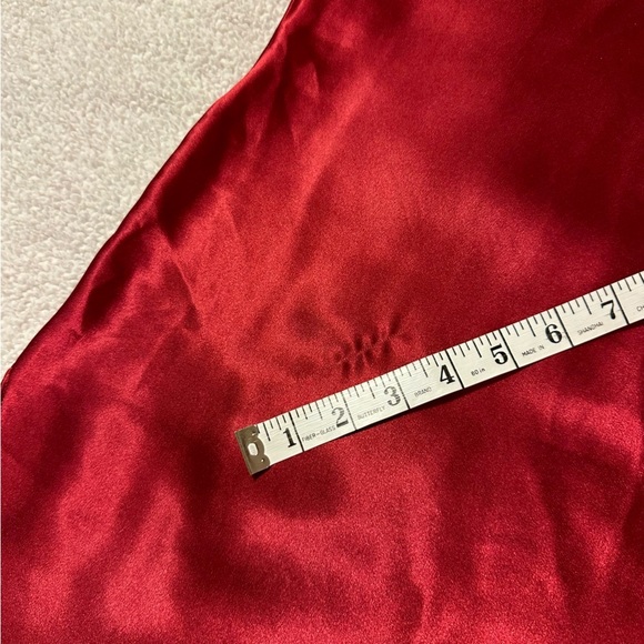 Victoria’s Secret Vintage 90s Red Satin Night Gown Shirt Gold Label - Picture 8 of 9